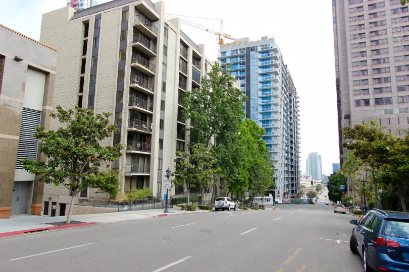 Street view of Symphony Terrace in Downtown San Diego, California