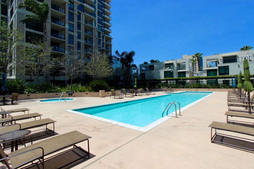 A sunny day at the pool at The Grande in Downtown San Diego