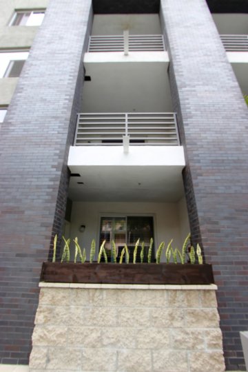 Two tall support pillars for residence in San Diego CA at The Mills At Cortez Hill