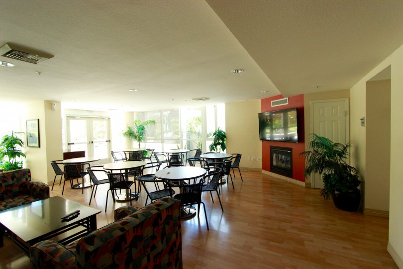 Relax with friends around the fireplace at the common space at TREO.