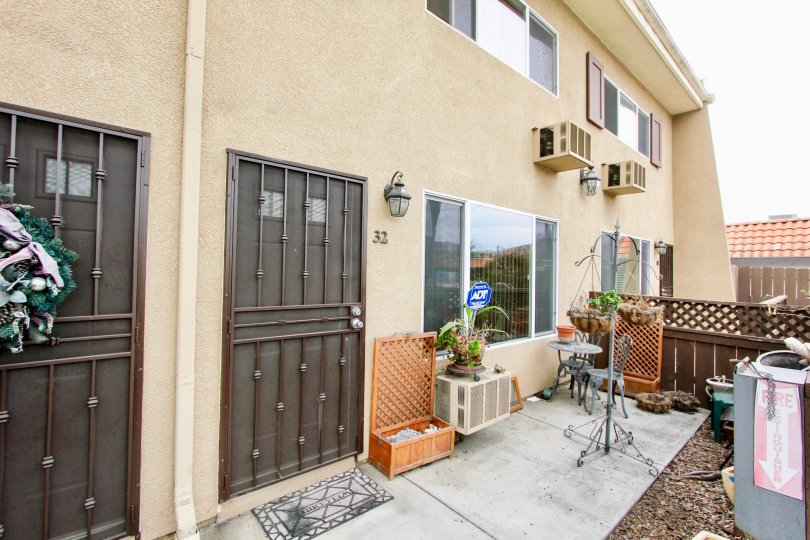 doors lights basket chairs flowerjor box windows door num 32 brown doors compound yellow color paint