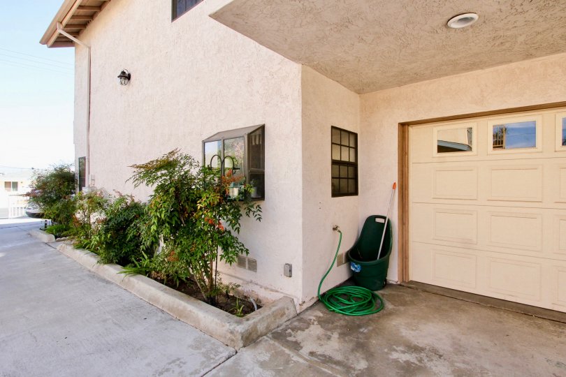 View of the a garage door at the Casa Felix housing community q
