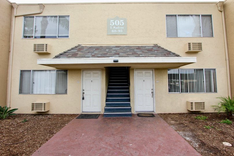 The entrance of the Madison Ave Condos in El Cajon, California
