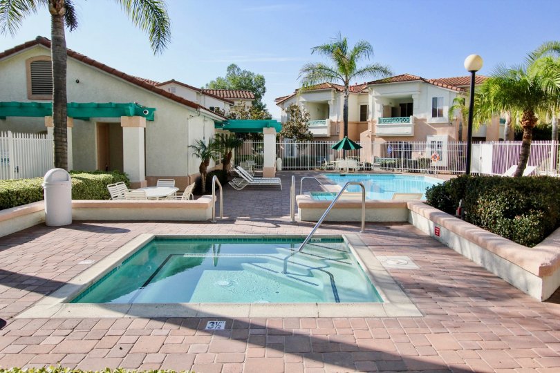 Swimming pool near residential units at Remington in El Cajon California