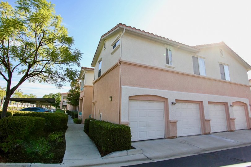 Four garages attached to residence at Remington in El Cajon California