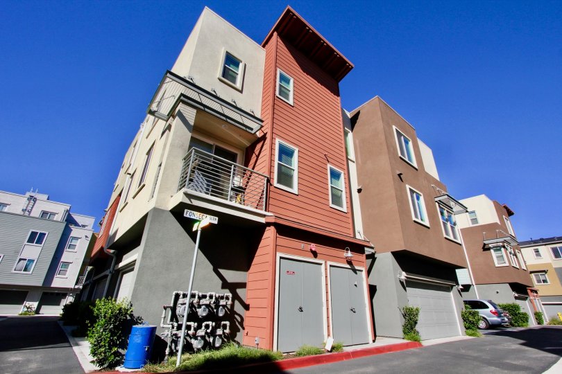 The colorful complex of City square on a sunny day in Escondido CA