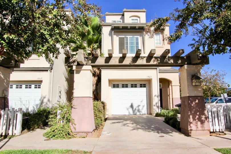 Three story townhomes with attached garage at Escondido Park Row in Escondido California