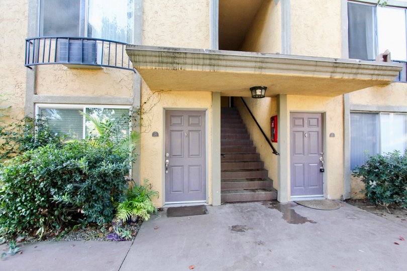 a two door view of the Villa La Paz apartments in Escondido CA