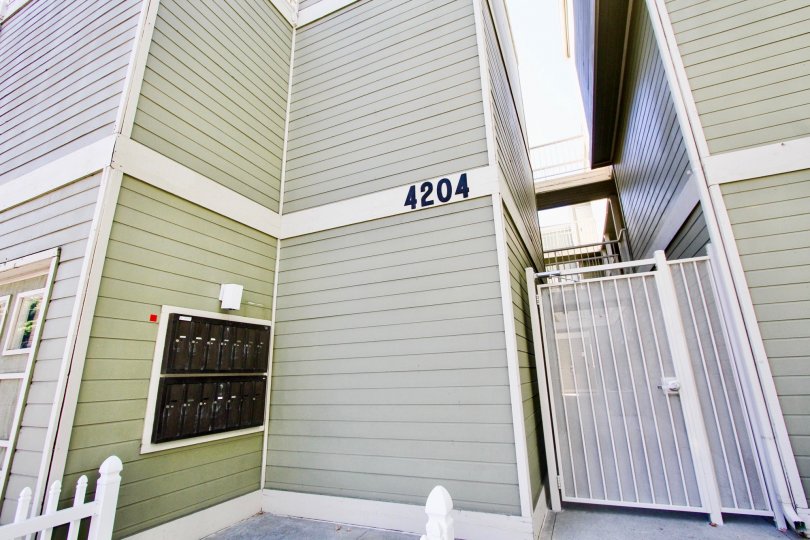 Postal boxes is attached with wall of 4204 apartment in Arbor Village