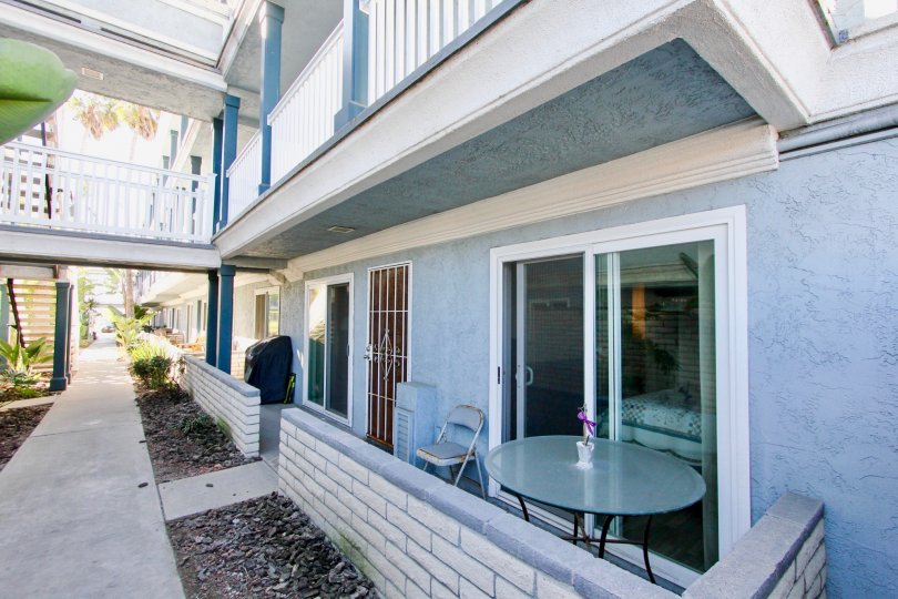 Patio and residential unit at Sea Village in Imperial Beach California