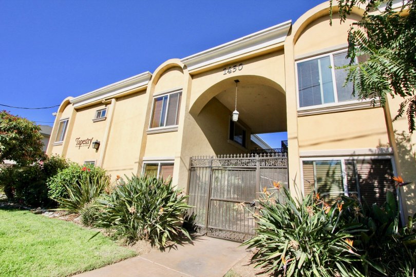 A sunny day at the front gate of the Tapestry community in Imperial Beach, California.