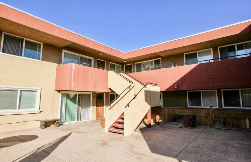 Two story housing with stairway at Willow Bay in Imperial Beach California
