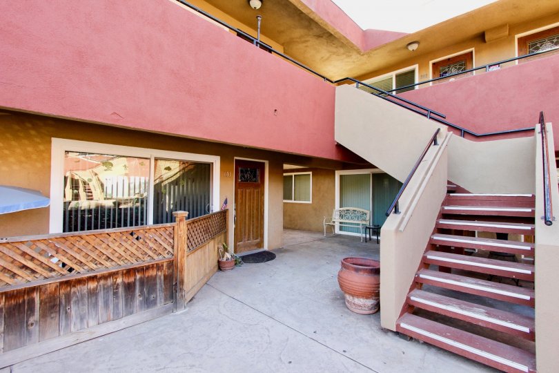 Apartments with attached stairway at Willow Bay in Imperial Beach CA