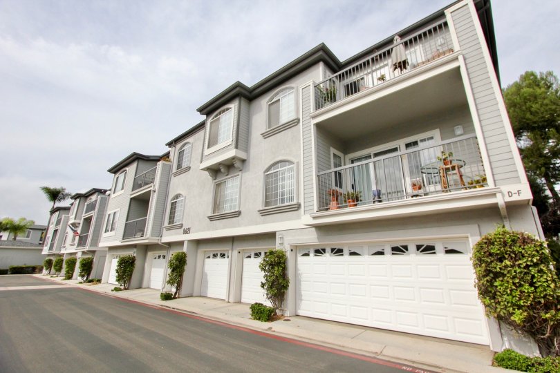 The apartments in cape la Jolla Gardens has number by D-F and with bushes