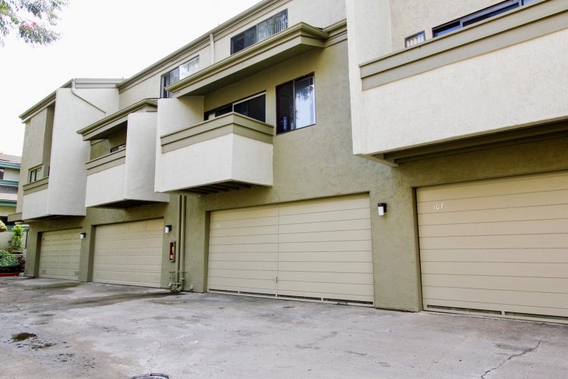 Three story units with attached garage inside Eastbluff in La Jolla California