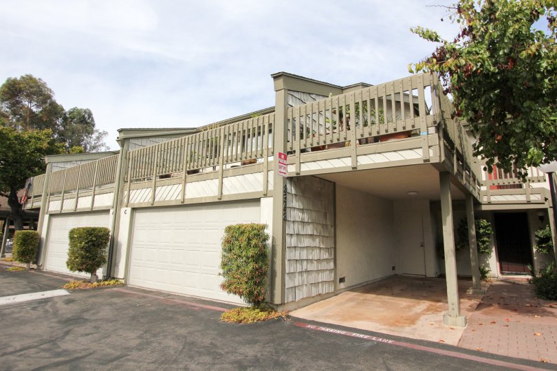 White and brown railing housing units at La Jolla Park Villas in La Jolla California