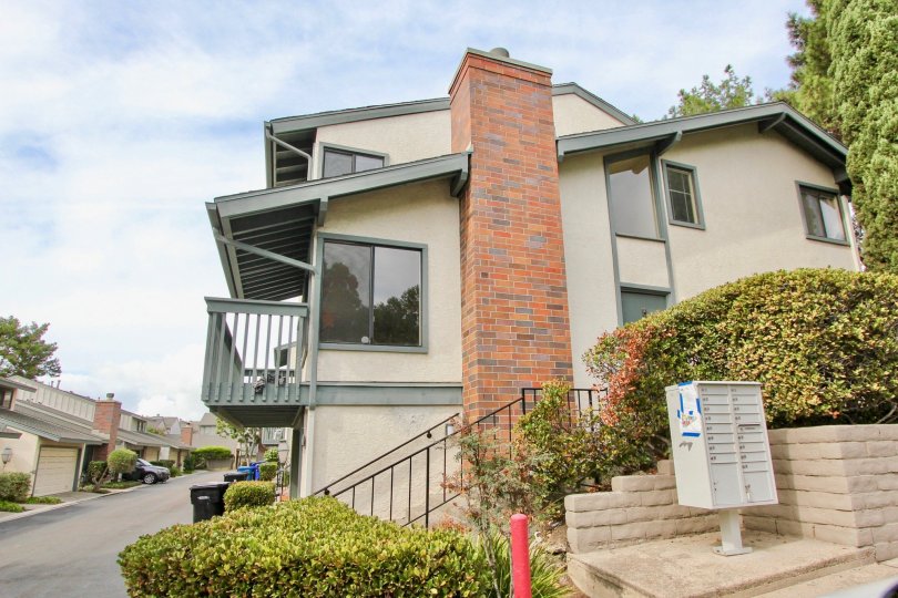 A house and its mailbox in the Southpointe community of La Jolla, California.