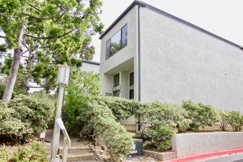The Woodlands Gray Two-Story Building with Landscaping La Jolla California
