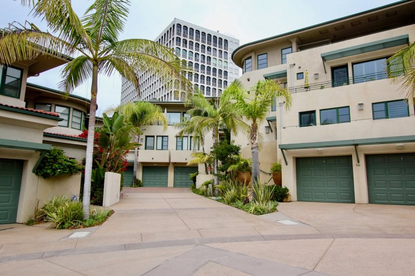 Enclosed parking at Village Point in La Jolla, California.