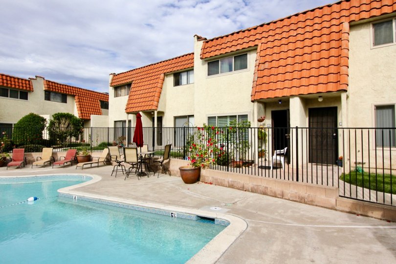 A sunny day in Tangerine Terrace housewith beautiful garden and swimming pool