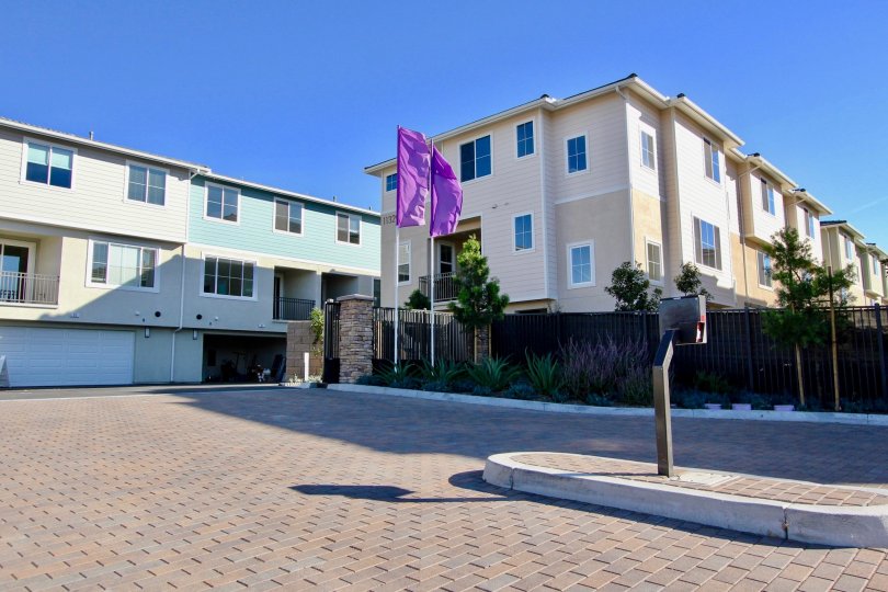 Sunny day open driving way in Aura Community, Mira Mesa, CA