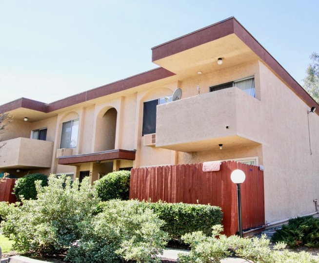 Two story Condo building at Carroll Canyon Gardens in Mira Mesa California