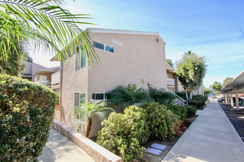 Walk way and parking of Mirabella point, Mira Mesa, California