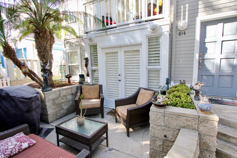 The outside sitting area in a Nantasket Ct home in Mission Beach Ca.