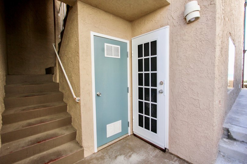 Outside the Ocean Front Villas community with upstairs and rooms