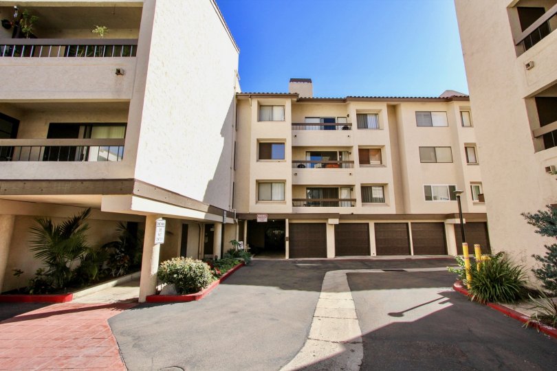 Private driveway leading to the Mission Greens Community in Mission Valley California.