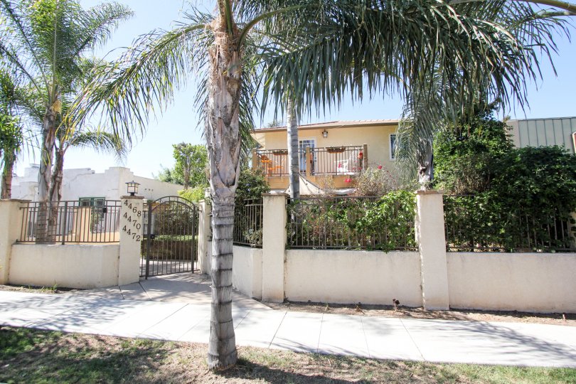 THE OUTSIDE VIEW OF A HOUSE WITH SOME PALM TREES IN NORMAL HEIGHTS VILLAGE