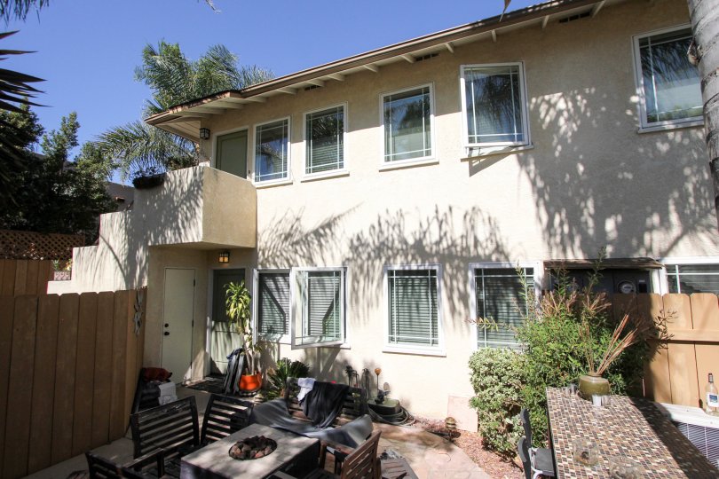 A sunny day in the backyard of a house in Normal Heights Village.