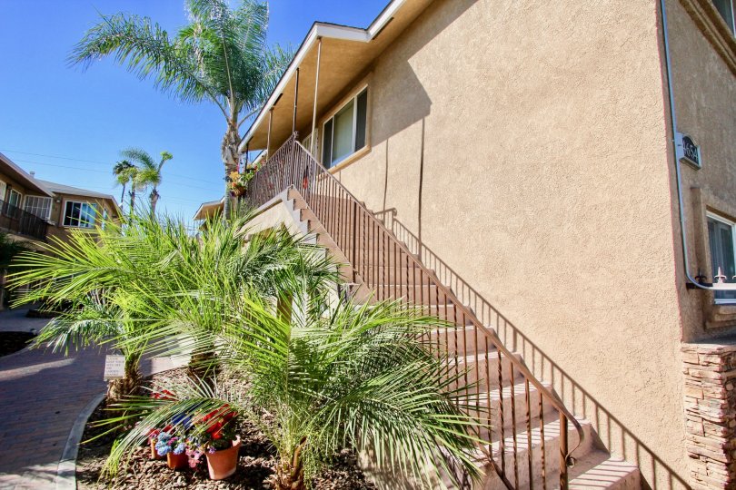 The apartment at 4654 with stair case entrance for 1st floor at Palm Terrace