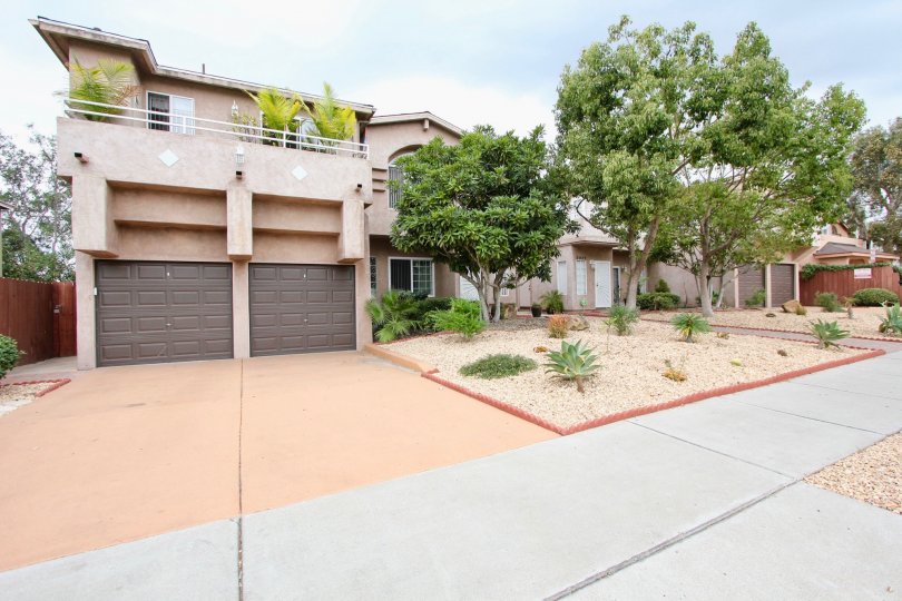 Cameo community North Park California garage balcony landscaping trees windows sliding doors
