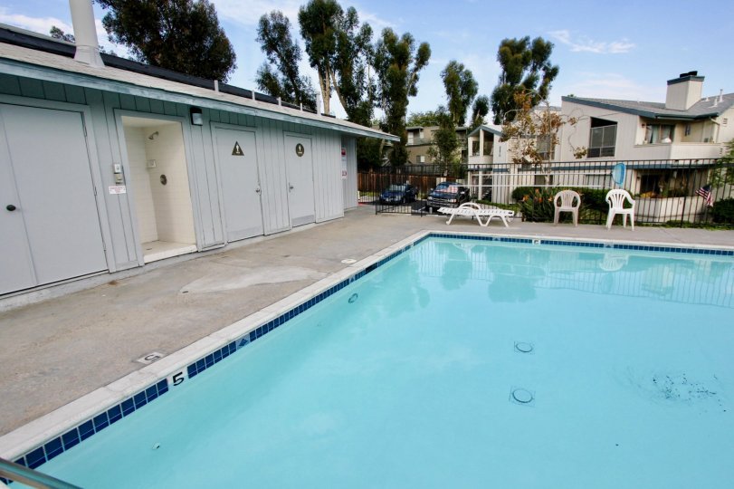 Large swimming pool at Cherokee Canyon in North Park California