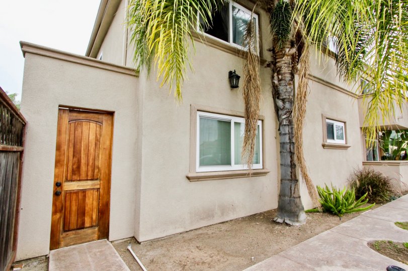 Huge main gate and wooden door to the building in Illinois Palms.