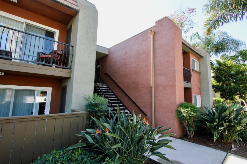 Duplex building and iron fenced balcony and nice sit out in La Estancia.