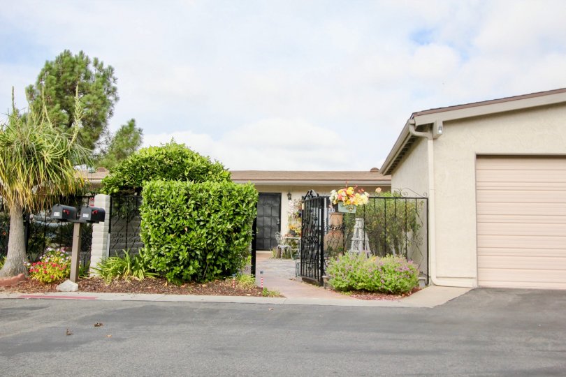 The iron gated courtyard welcomes you home at Oceana Mission.