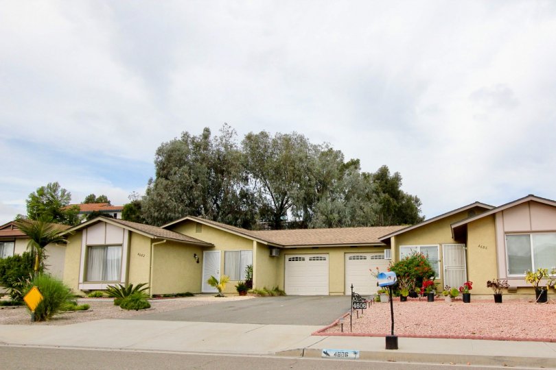 Plain row house view of Peacock Hills Community, Oceanside,