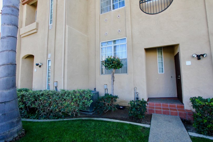 Front view of Wind & Sea Townhomes in Oceanside, California