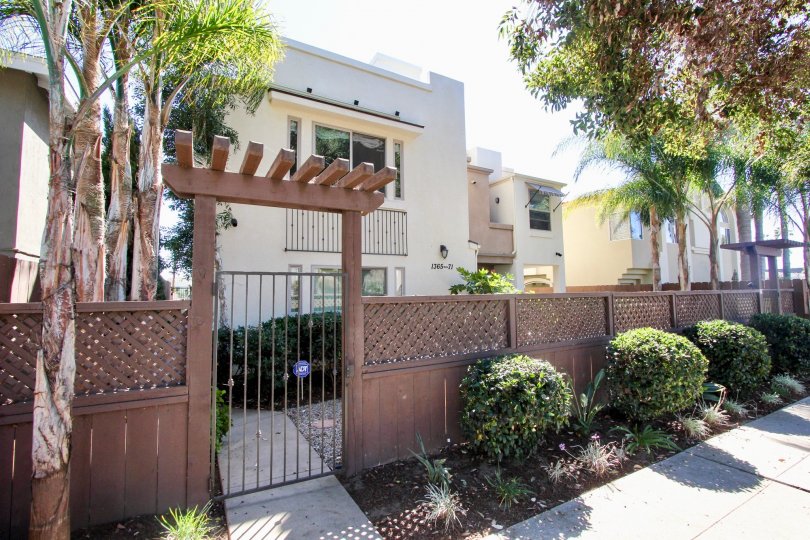 Hornblend Townhomes Gated Entryway and Landscaping Two-Story Building Pacific Beach California