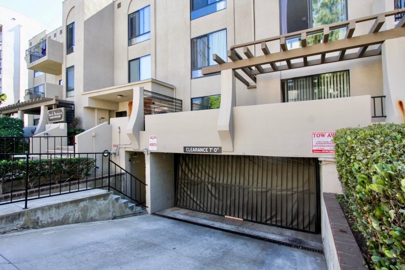 Multi-story apartment complex with private underground garage and private decks in Pacific Beach, California