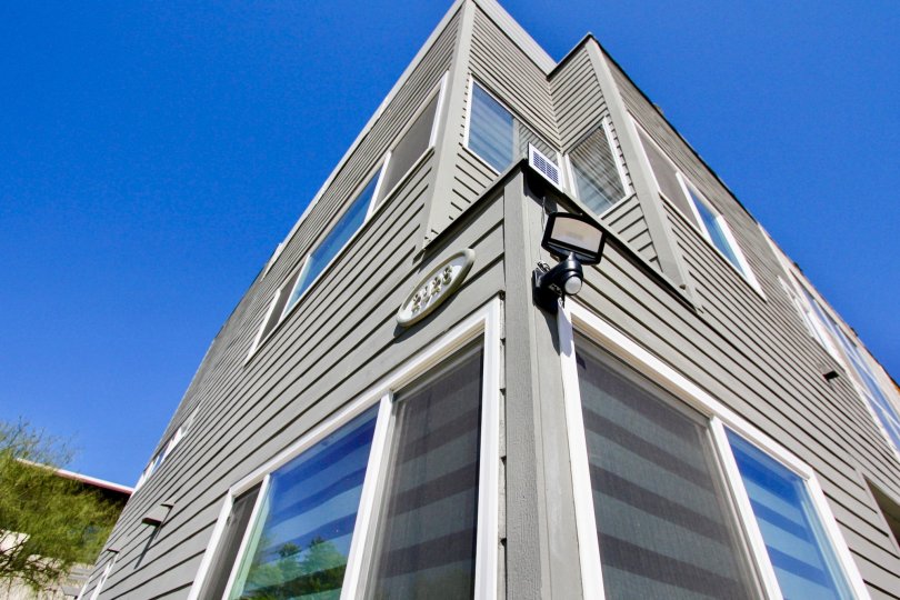 Motion sensor light outside 2023 at Harbor View Townhomes in Point Loma, CA