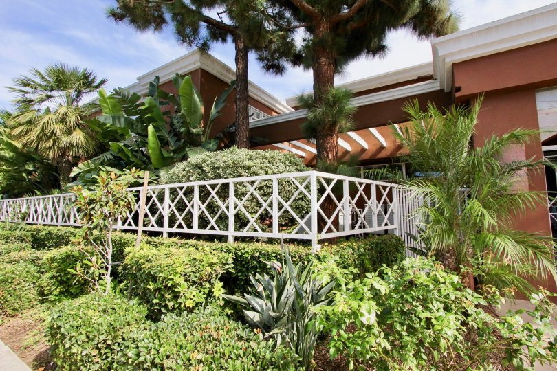 Nicely landscaped garden view at the Yacht Club Condos in Point Loma, California