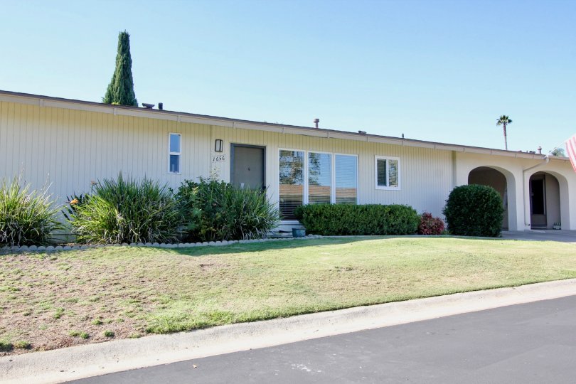 Dried up front yard at residence inside Lake San Marcos Villas in San Marcos CA