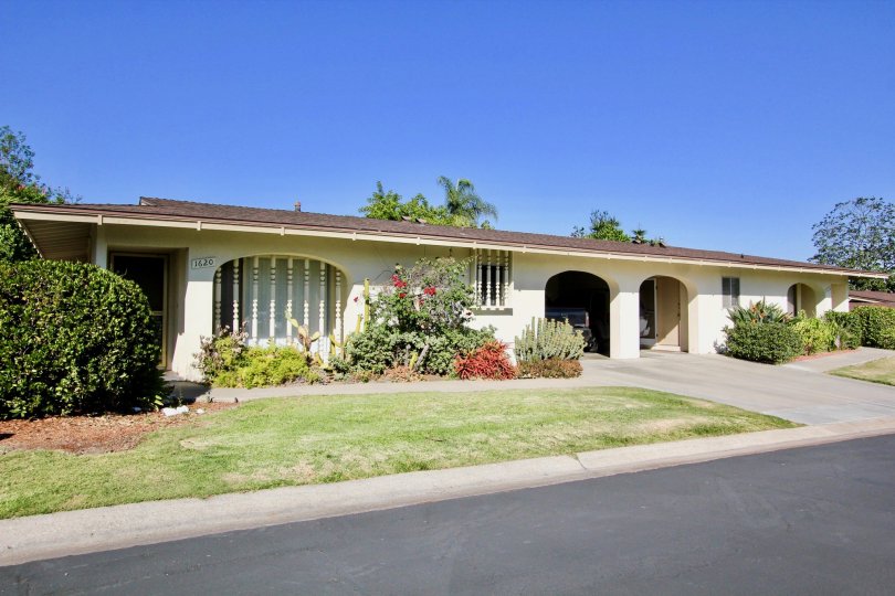 Blue sky with front open space view of Lake San Marcos Villas, San Marcos, CA
