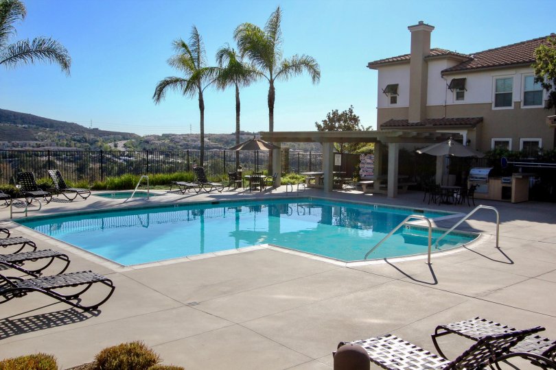 Gorgeous pool overlooking a valley at the Larkspur Heights in San Marcos CA