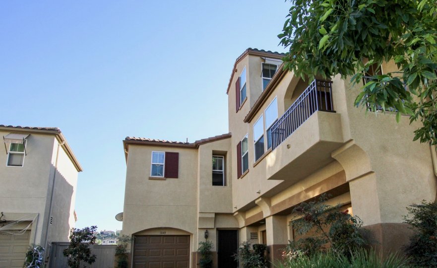 Side view of a condominium building inside Springfield in San Marcos CA