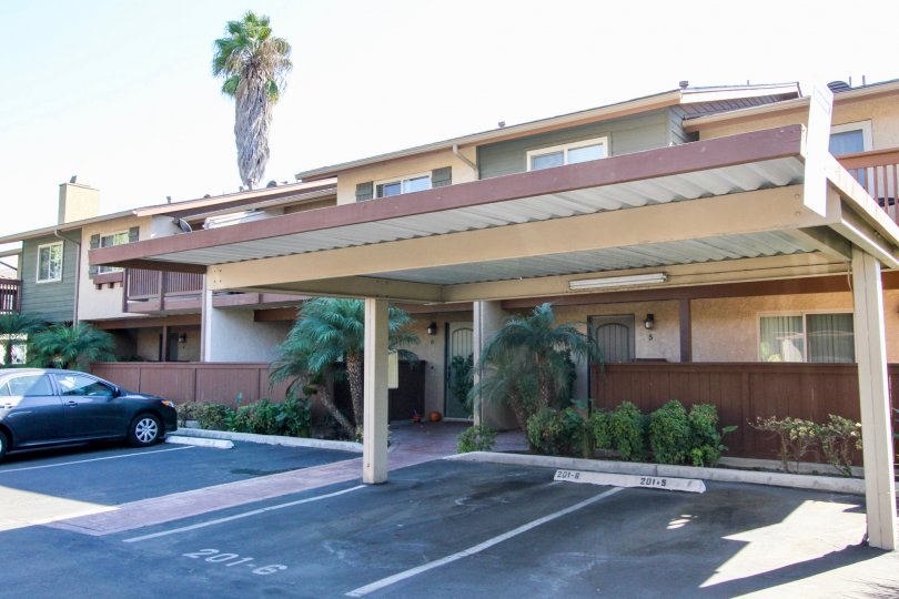 Westlake Ranch brown and beige building with covered parking San Marcos California