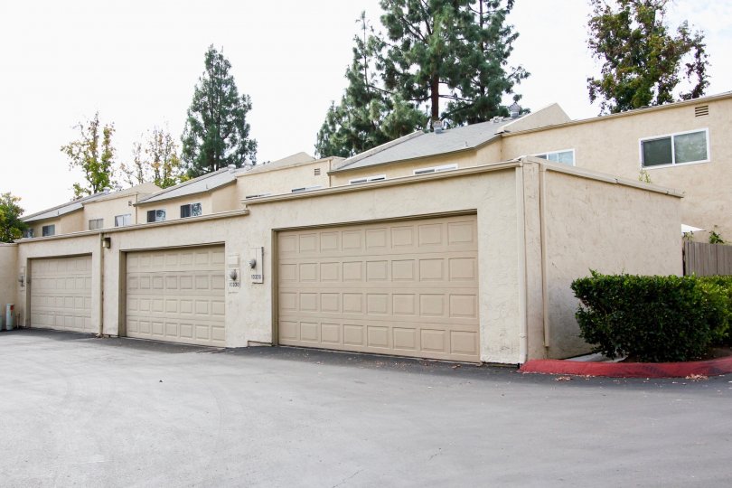 Corsican Villas in Sanfee, California, featuring garages of townhomes